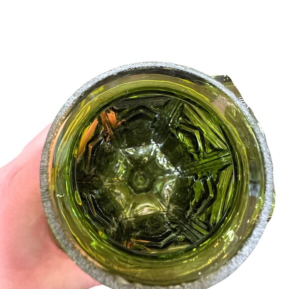 Vintage Green Glass Hexagonal Shaped Lamp Shades/ Light Covers Set Of 2 - Picture 5 of 7